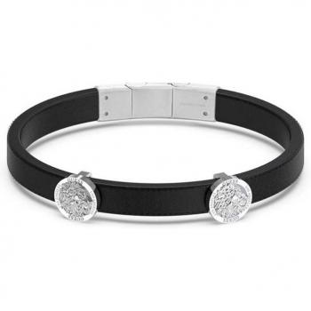 Pulsera Guess Lion King de acero plateado.