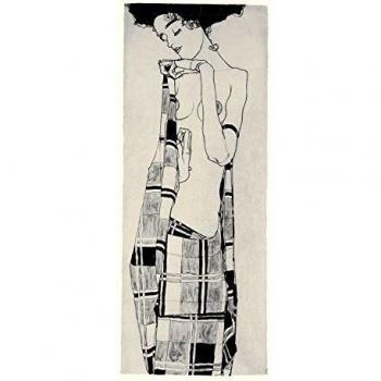 Nuevas imagesaffiche 50 x 100 cm Gerti Schiele AU drapé a cuadros/Gerti Schiele in a Plaid Garment/Gerti Schiele in kariertem Tuch