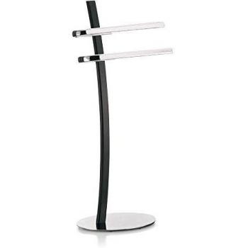 Kela 20814 Antares - Toallero doble con base, cromado y color madera
