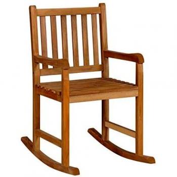 vidaXL Rocking Chair Solid Teak Wood