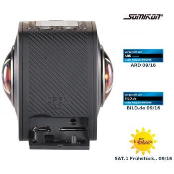 Somikon de 360 ° Full HD de Action Cam con 2 lentes para vollsphärische VR de vídeos