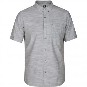 Hurley Hombres Manga Corta Camisa de Botones - Verde - XXL