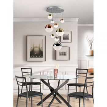 Lámpara Colgante LED Esfera 9 Luces Regulable Cobre y Latón