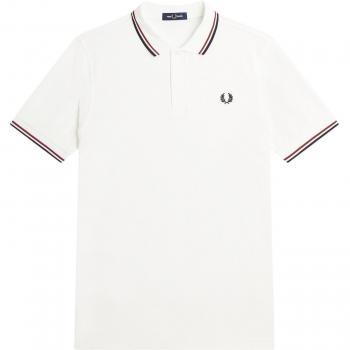 Fred Perry M3600 Twin Tipped Polo Shirt - Snow White - Size: XL - Male