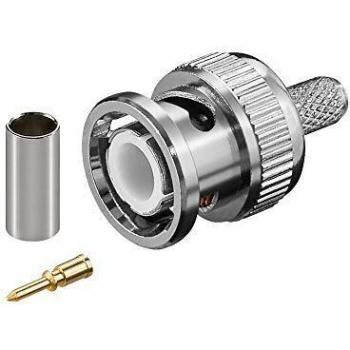 Conector BNC Crimpado para Cable RG 58/U con Pin de Oro