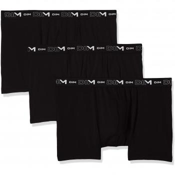 DIM Cotton Stretch Boxer Pack of 3 - Men's Black Boxers