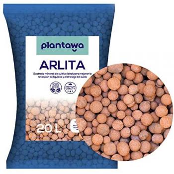 Sustrato de Arcilla Expandida Plantawa 20L - Bolas de Drenaje para Macetas y Jardines, Ideal para Semillas y Huertos Urbanos
