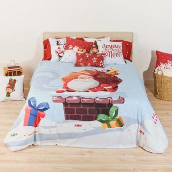 Funda Nórdica Navidad 100% Algodón Multicolor Laponia 53 - Suave y Fácil de Lavar (260x240 cm)