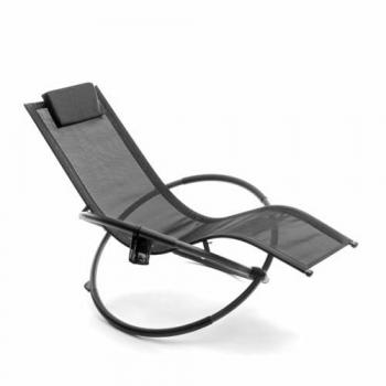 Tumbona Mecedora Orbital Plegable con Cojín Extraíble y Soporte para Bebidas Rockorb InnovaGoods