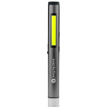 EverActive PL-350R Linterna LED recargable de inspección para talleres con luz UV, puntero láser y base magnética