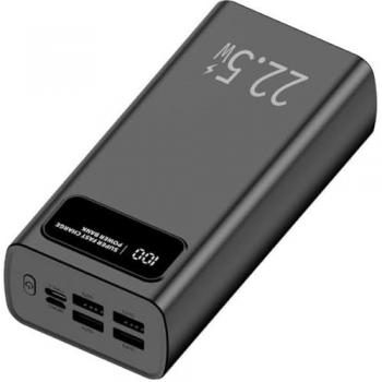 Powerbank 30000mAh Leotec Carga Rápida 22.5W 4x USB-A 1x USB-C Negra
