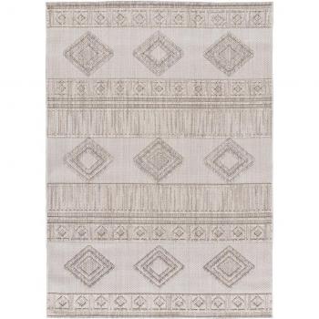Alfombra de Interior Estilo Étnico con Relieve en Beige - ELEMENT 8921, disponible en tamaños 77x150 cm, 134x200 cm y 154x230 cm