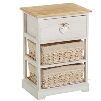 Cajonera beige de madera con 3 cajones de 58x40x29 cm