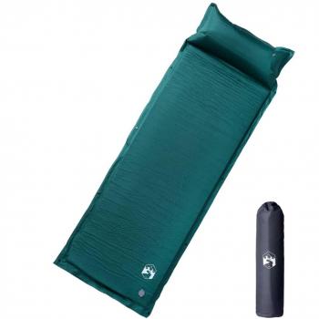 Colchón de Camping Autoinflable con Almohada 1 Persona Aire Color Azul Marino, Naranja, Turquesa y Verde
