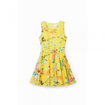 Vestido corto Desigual Gardenia amarillo para niñas