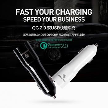 Cargador de coche rápido QC 2.0 con 2 puertos USB para Tablet Samsung