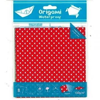 Oz International - Juego de 8 papeles origami impermeable 15 x 15 cm, color Imprimée/unie