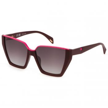 Furla SFU593V Women's Sunglasses, Shiny Striped Grey, Size: ONE SIZE