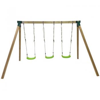 Columpio Infantil de Madera Nori con 3 Asientos - Masgames MA700059 Juguetes de Verano
