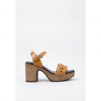 Sandalia de Plataforma Sandra Fontán Lugo Mujer Amarillo 40
