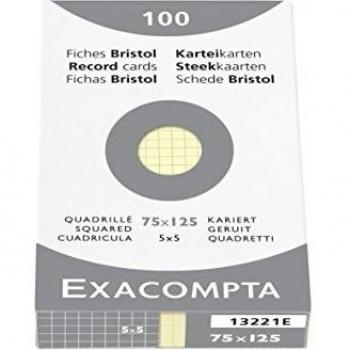 Exacompta Bristol - Tarjeta de registro, Cuadrícula