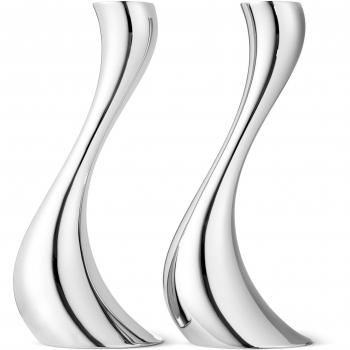 Georg Jensen Cobra candelabro de Acero Inoxidable, Juego de 2