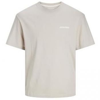 Camiseta de Hombre Jack & Jones JJELEGACY, Cuello Redondo, Manga Corta, Estampado Frontal, Color Beige