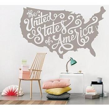 MYVINILO - Vinilo decorativo - The United States / plata