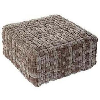 Cojín Moderno DKD Home Decor Beige de Poliéster, Algodón y Aluminio (60 x 60 x 32,5 cm)