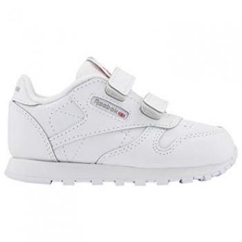 Reebok Classic Leather 2V Zapatillas Unisex Bebé, Color Blanco/Carbono/VECBLU, Talla 24 EU