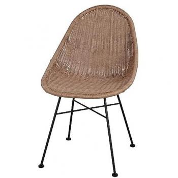 Silla de ratán sintético estilo nórdico Dabilly serie Lea