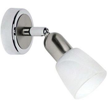Foco de pared Sofia E14, hierro/cromo/blanco, proyección 19 cm, no incluye fuente luminosa