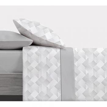 Juego de Sábanas Extrasuave 4 Piezas DUK Gris 160x190 - Algodón/Poliéster - Ideal para Primavera y Verano - Incluye Sábana Bajera, Sábana Encimera