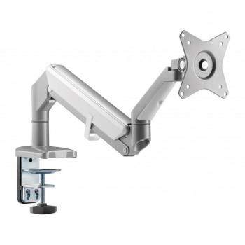 Soporte de Escritorio Giratorio para Monitor LCD/LED de 17 a 32 Pulgadas con Amortiguador de Gas, Capacidad hasta 9 kg, Diseño Blanco Silver