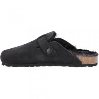 Hush Puppies Women's Black Leather Jade Slippers