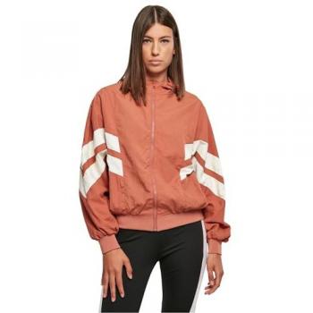 Urban Classics Women's Crinkle Batwing Jacket - Terracotta/White Sand, XL