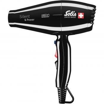 Secador de Pelo Profesional Solis Silent & Power 449 - Tecnología de Iones - Color Negro