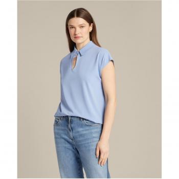 Camiseta de mujer de manga corta con apertura por delante