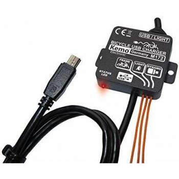 Regulador de Carga USB Mini B para Bicicleta KEMO M172 con LED y Entrada 6V AC