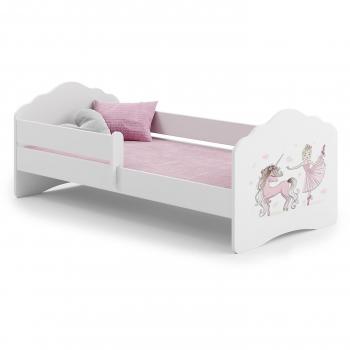 Cama infantil Viking Choice con colchón y valla hada y unicornio 160x80 cm