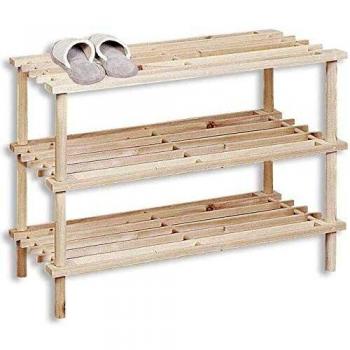 TIENDA EURASIA® Zapatero de Madera Natural. Estantería Disponible en 3 tamaños. Diseño Sencillo y Compacto. Ideal para Cualquier rincón de tu hogar.