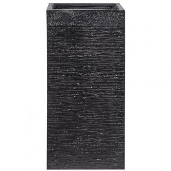 Maceta Alta Cuadrada de Arcilla Fibra Negra 33x33x70 cm para Jardín y Decoración Interior-Exterior