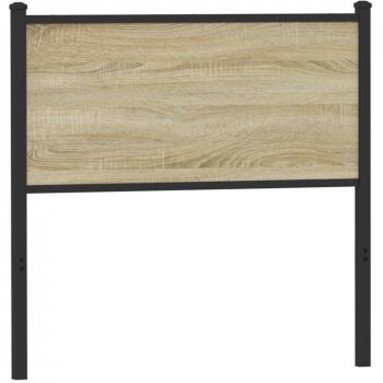 Cabecero de Madera de Ingeniería y Acero Roble Sonoma 90 cm - Marrón, Cabecero de Cama Individual, Diseño Moderno, Resistente y Duradero
