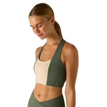 Sujetador Deportivo Ysabel Mora - Color Block Verde con Detalles Abiertos en la Espalda