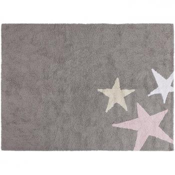 Lorena Canals tres estrellas tricolor alfombra lavable