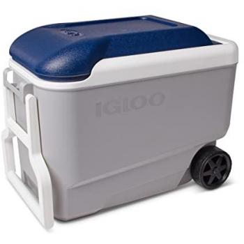 Nevera Portátil con Ruedas IGLOO Maxcold 40L, Gris/Blanco/Azul