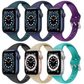 Supore Correa Apple Watch, Compatible con Apple Watch 44mm 40mm 38mm 42mm 45mm 41mm, Correa de Repuesto Deportiva de Silicona Suave Ultrafina para Apple Watch SE / iWatch Series 7 6 5 4 3 2 1