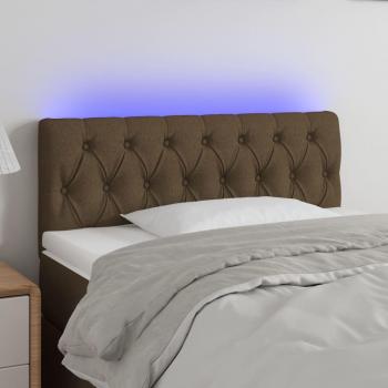 Cabecero LED Marrón Oscuro 100x7x78/88 cm Tela