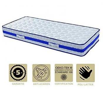 Colchón Muy Grueso 28,5 cm 100x200 Firme + Almohada Visco - 7 Zonas de Confort - Relleno de Látex Alta Resiliencia - Hipoalergénico