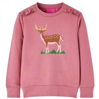 Sudadera Infantil Estampado de Ciervo Jersey Ropa de Niños Color Frambuesa 92